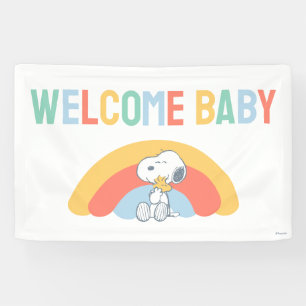 Snoopy & Woodstock Regenbogen-Baby-Party Banner