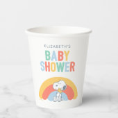Snoopy & Woodstock Regenbogen-Baby-Party Pappbecher (Vorderseite)