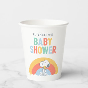 Snoopy & Woodstock Regenbogen-Baby-Party Pappbecher