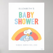 Snoopy & Woodstock Regenbogen-Baby-Party Poster (Vorne)