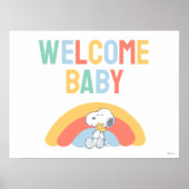 Snoopy & Woodstock Regenbogen-Baby-Party Poster (Vorne)