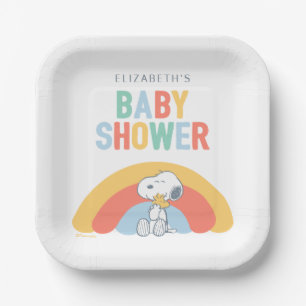 Snoopy & Woodstock Regenbogen-Baby-Party-Teller au Pappteller