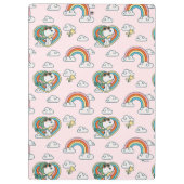 Snoopy & Woodstock Regenbogen Herzmuster Klemmbrett (Rückseite)