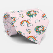 Snoopy & Woodstock Regenbogen Herzmuster Krawatte (Gerollt)