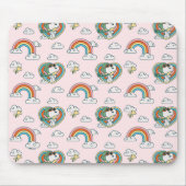 Snoopy & Woodstock Regenbogen Herzmuster Mousepad (Vorne)