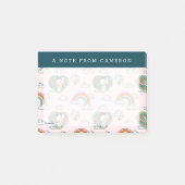 Snoopy & Woodstock Regenbogen Herzmuster Post-it Klebezettel (Vorderseite)