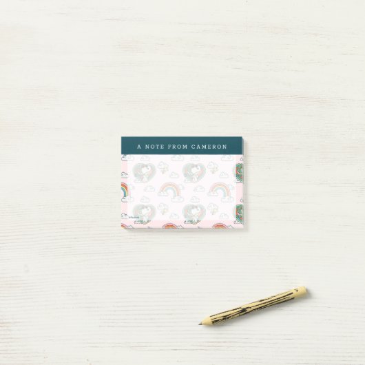 Snoopy & Woodstock Regenbogen Herzmuster Post-it Klebezettel (Auf Schreibtisch)