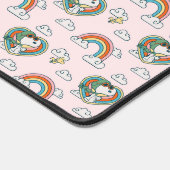 Snoopy & Woodstock Regenbogen Herzmuster Schreibtischunterlage (Ecke)