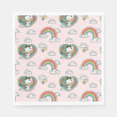 Snoopy & Woodstock Regenbogen Herzmuster Serviette (Vorderseite)