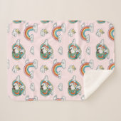 Snoopy & Woodstock Regenbogen Herzmuster Sherpadecke (Vorderseite (Horizontal))