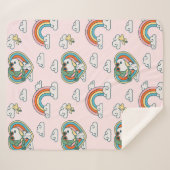 Snoopy & Woodstock Regenbogen Herzmuster Sherpadecke (Vorderseite (Horizontal))