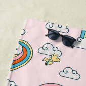 Snoopy & Woodstock Regenbogen Herzmuster Strandtuch (Beispiel)
