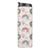 Snoopy & Woodstock Regenbogen Herzmuster Thermosbecher (Nach rechts gedreht)