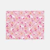 Snoopy & Woodstock rosa Herz Muster Fleecedecke (Vorderseite (Horizontal))