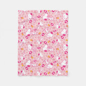 Snoopy & Woodstock rosa Herz Muster Fleecedecke (Vorderseite)