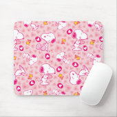 Snoopy & Woodstock rosa Herz Muster Mousepad (Mit Mouse)