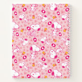 Snoopy & Woodstock rosa Herz Muster Notizblock (Rückseite)
