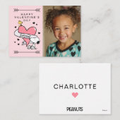 Snoopy & Woodstock Sketch Heart Valentine Mitteilungskarte (Vorne/Hinten)