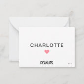 Snoopy & Woodstock Sketch Heart Valentine Mitteilungskarte (Rückseite)