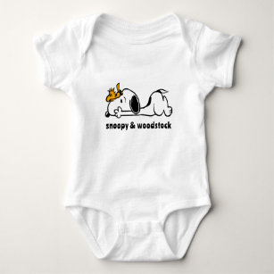 Snoopy & Woodstock   Smile Giggle Laugh Baby Strampler