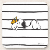 Snoopy & Woodstock | Smile Giggle Laugh Getränkeuntersetzer (Vorderseite)