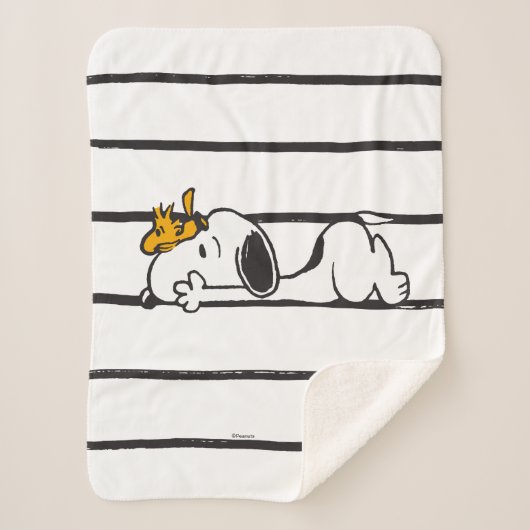 Snoopy & Woodstock | Smile Giggle Laugh Sherpadecke (Vorderseite)
