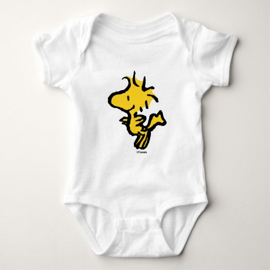 Snoopy & Woodstock Spaß & Blume Baby Strampler (Vorderseite)