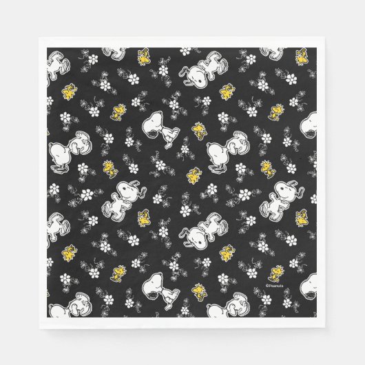 Snoopy & Woodstock Spaß & Blume Serviette (Vorderseite)
