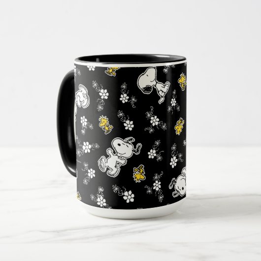 Snoopy & Woodstock Spaß & Blume Tasse (Vorderseite Links)