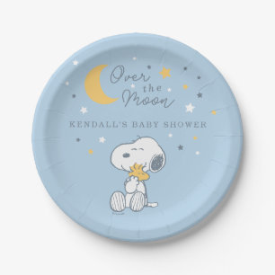 Snoopy & Woodstock   Über den Mond Baby Shower Pap Pappteller