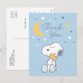 Snoopy & Woodstock Über den Mond Danke Postkarte (Vorne/Hinten)