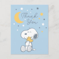 Snoopy & Woodstock Über den Mond Danke Postkarte