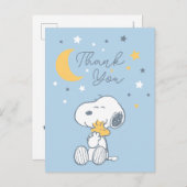 Snoopy & Woodstock Über den Mond Danke Postkarte (Vorne/Hinten)