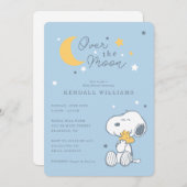 Snoopy & Woodstock | Über der Mond Babydusche Einladung (Vorne/Hinten)