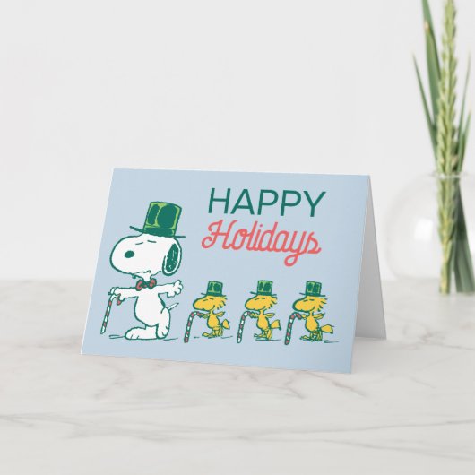 Snoopy Zylinder Pfefferminzbonbon Feiertagskarte (Vorderseite)