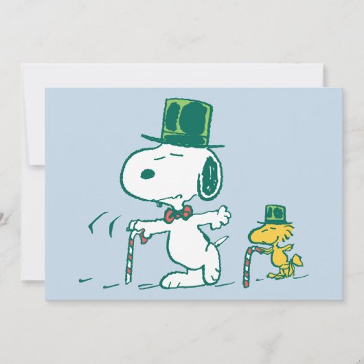 Snoopy Zylinder Pfefferminzbonbon Feiertagskarte (Vorderseite)