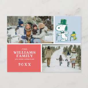 Snoopy-Zylinder-Pfefferminzbonbon Feiertagspostkarte