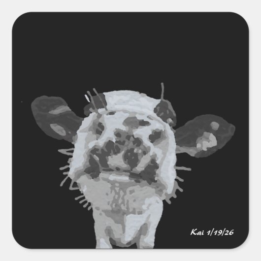 Snoot Boop, Animal Quadratischer Aufkleber (Vorderseite)