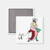 Snooty Lady mit einem großen Bosom und Dog Magnet (Vorderseite/Rückseite)