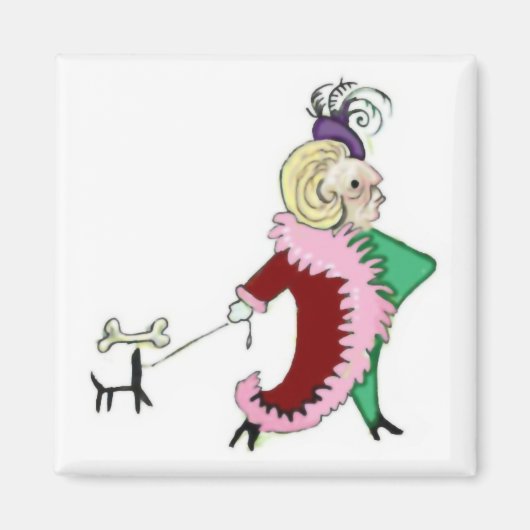 Snooty Lady mit einem großen Bosom und Dog Magnet (Vorne)