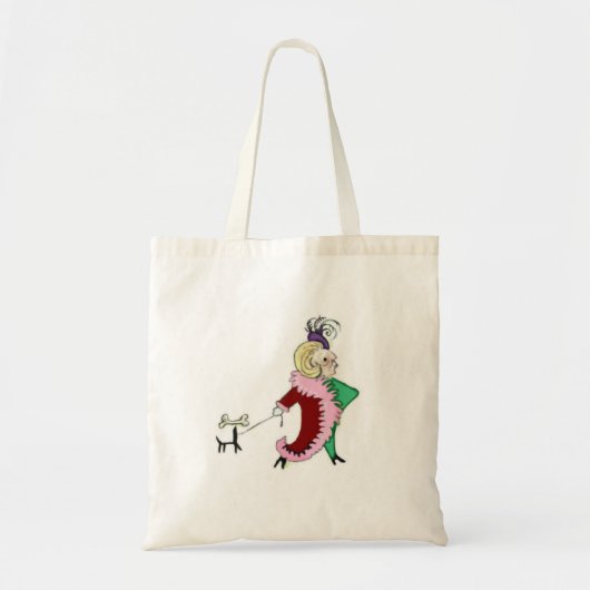 Snooty Lady mit Pelzmütze Tasche Shopping Bag (Vorne)