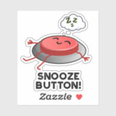Snooze Button Funny Sleeping Puff Aufkleber (Blatt)