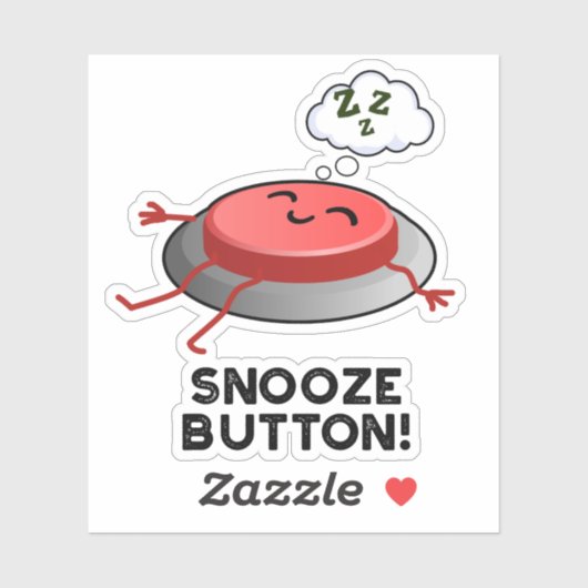 Snooze Button Funny Sleeping Puff Aufkleber (Blatt)