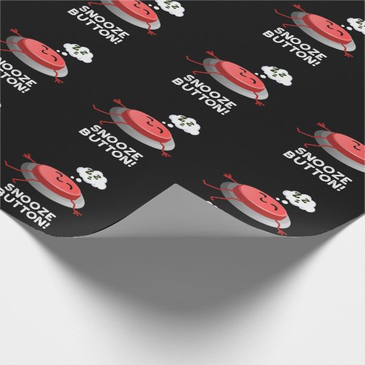 Snooze Button Funny Sleeping Puff Dark BG Geschenkpapier (Ecke)