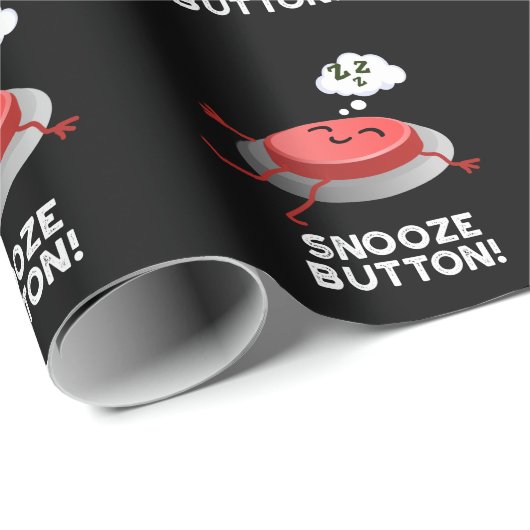 Snooze Button Funny Sleeping Puff Dark BG Geschenkpapier (Rolleneckpunkt)