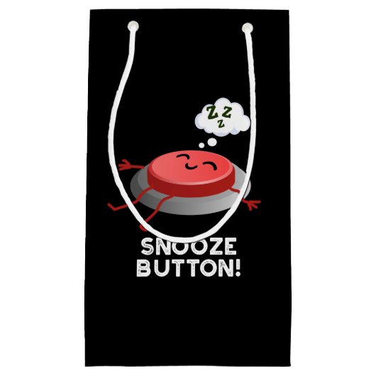 Snooze Button Funny Sleeping Puff Dark BG Kleine Geschenktüte (Vorderseite)