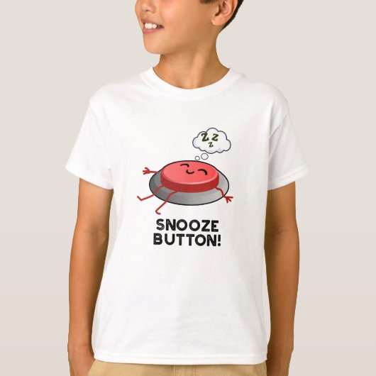 Snooze Button Funny Sleeping Puff T-Shirt (Vorderseite)