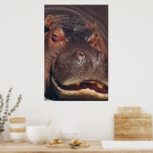Snoozing Hippopotamus Portrait Poster (Küche)