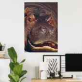 Snoozing Hippopotamus Portrait Poster (Heimbüro)