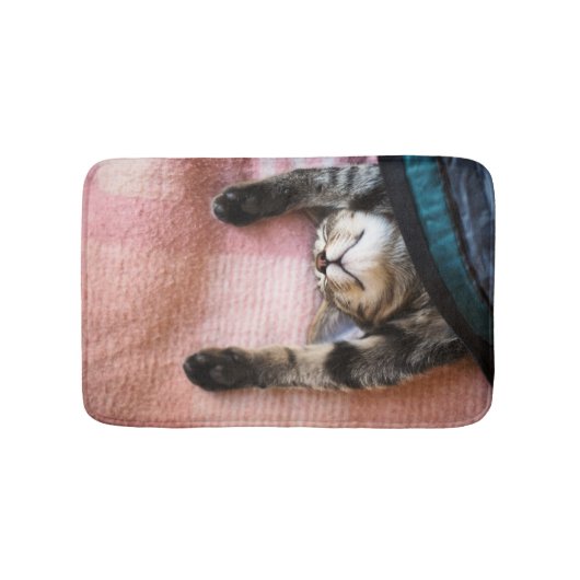 Snoozing Kätzchen Badematte (Vorderseite)